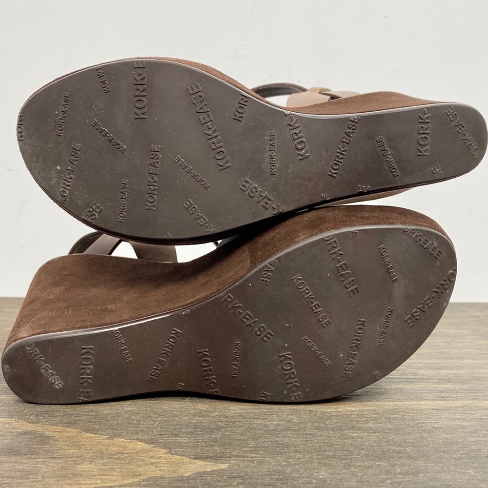 Kork-Ease brown leather platform wedge sandal 9 - Picture 8 of 12
